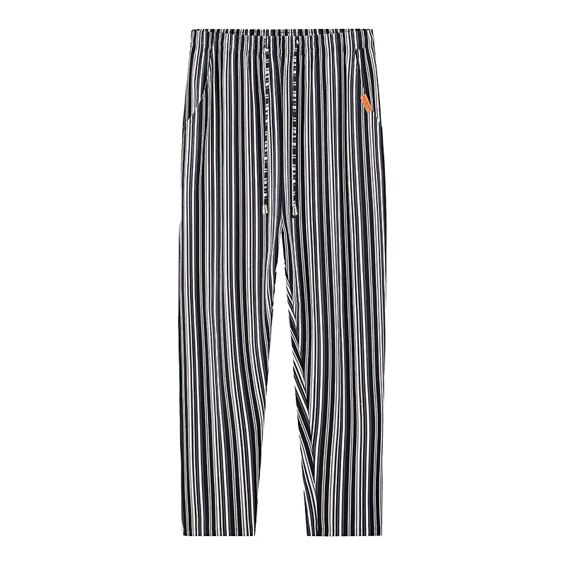 Pantaloni a righe in cotone da uomo nuovi con coulisse lounge pigiameria abbigliamento sportivo casual vestibilità rilassata comodi pantaloni del pigiama da esterno