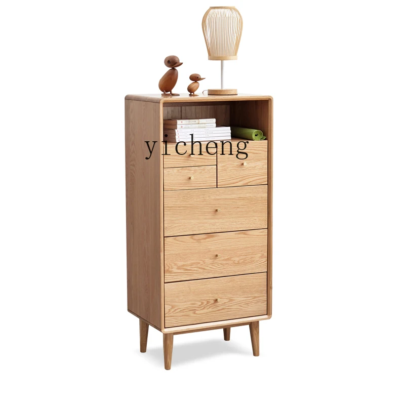 

XC Solid Wood Chest of Drawers Nordic Oak Multi-Functional Locker Simple Modern Economical Bedroom Storage