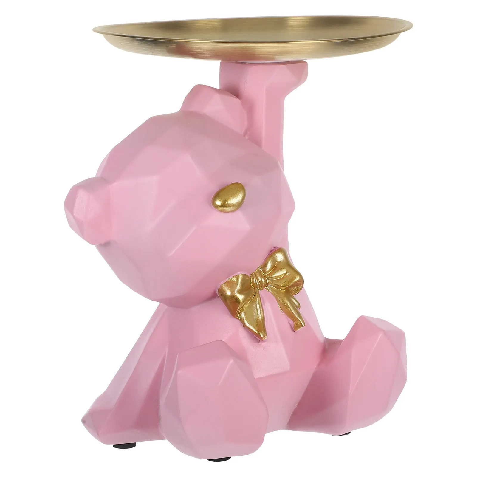 Geometric Bear Shaped Entryway Tray Key Holder Bowl for Hallway Living Room Office Desk Decor Home Accessories Storage Organizer