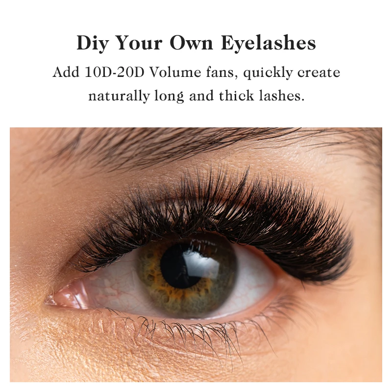 NATUHANA 10D 12D 14D 16D 20D Premade Volume Fans Long Root False Eyelashes Lon Stem Faux Mink Russian Lashes Extensions