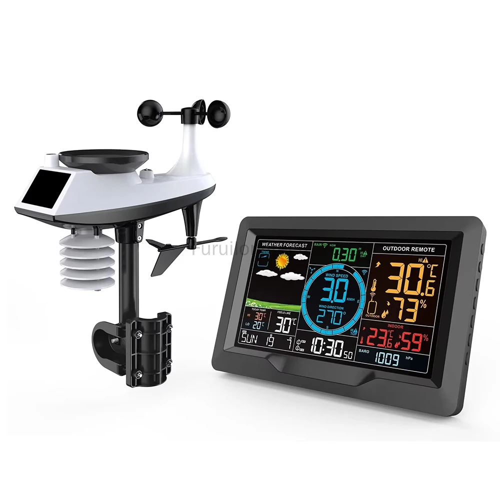 Multifunctional Weather Station Temperature Humidity Meter Wind Direction Detection Weather Forecast Clock