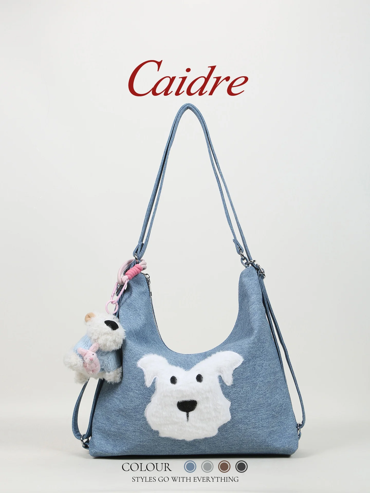 

Caidre Adorable Doggies Canvas Tote Bag Women's 2026 New Style Single Shoulder Slant Cross Backpack Commuting Double Shoulder...