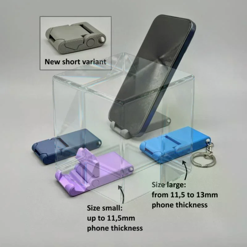 1pcs Portable Keychain Phone Stand Mini Foldable Mobile Phone Holder Pocket Desktop Bracket Hands‑Free For Smartphone