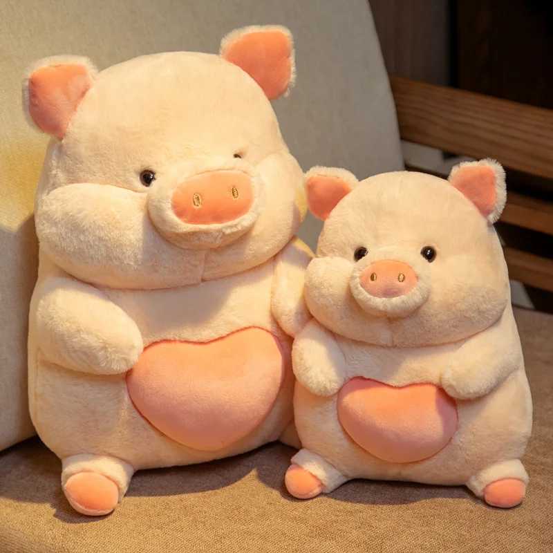 

25/35/45cm Pink Piggy Doll Stuffed Sitting Lovely Pig Plush Toy Say Love Valentines' Day Present