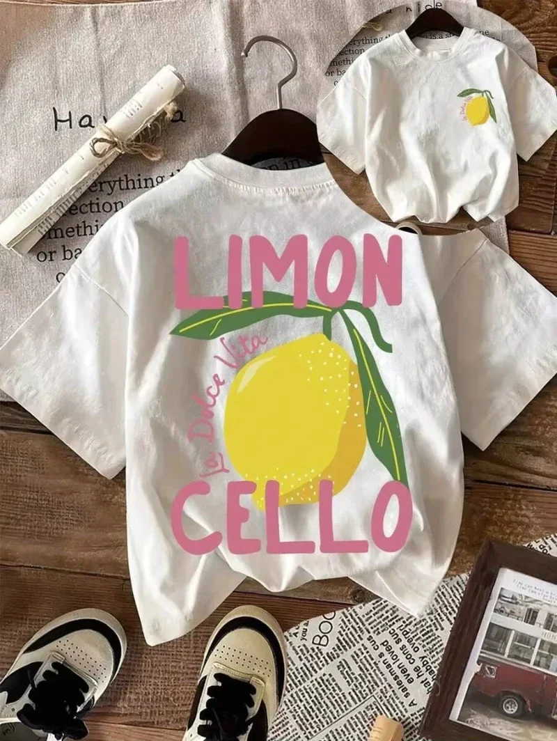 

Creative Lemon Fruit Cello Pattern T Shirt men Summer Comfortable Tops Soft T-Shirts Cotton All-Match Female Short Sleeve