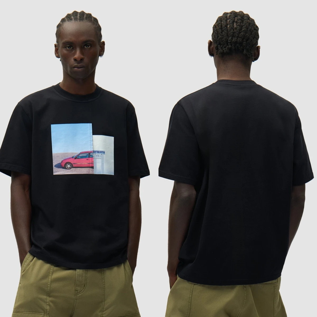 Retro Summer Men's High-end Cotton T-shirt with Simple Suitable for Daily Wear Graphic Printing High-end Luxury Unisex Style