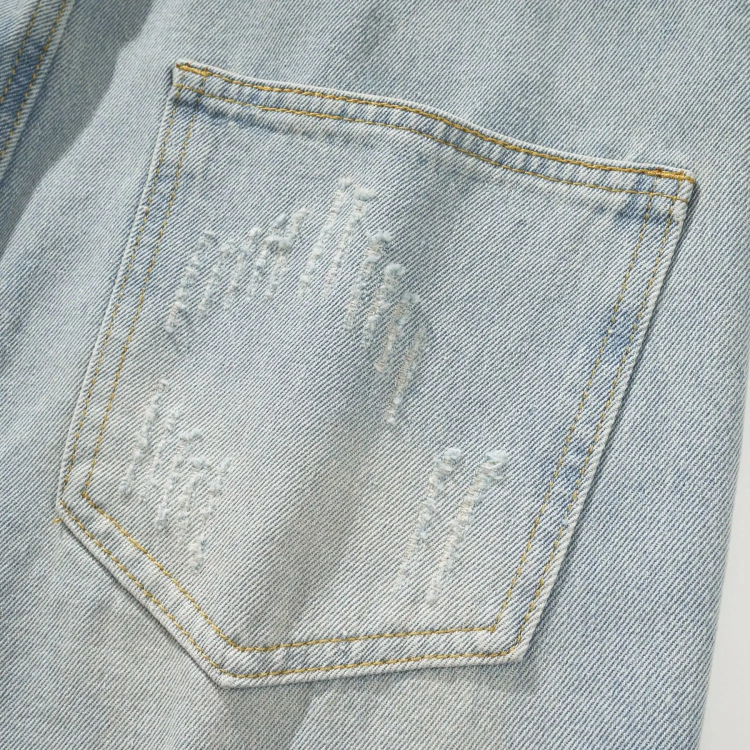 하이 엔드 레트로 스크래치 워시드 Ruffian Handsome Washed Ripped Jeans 남성 여름 얇은 테이퍼드 스몰 스트레이트 팬츠 헐렁한 옷