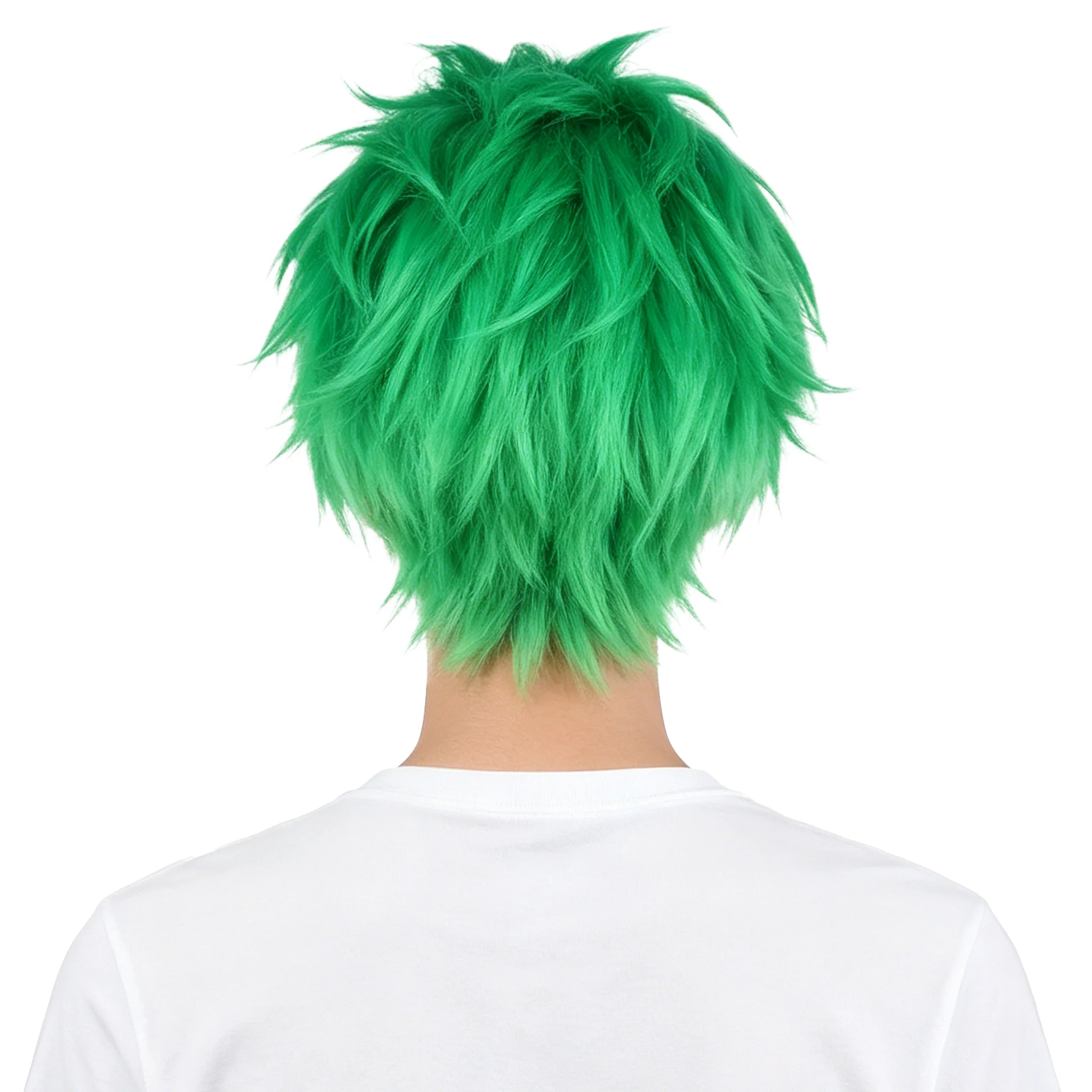 Roronoa Zoro Anime Cosplay Wig Green Short Spiky Layered Heat Resistant Synthetic Hair Halloween Cosplay Costume Prop Unisex