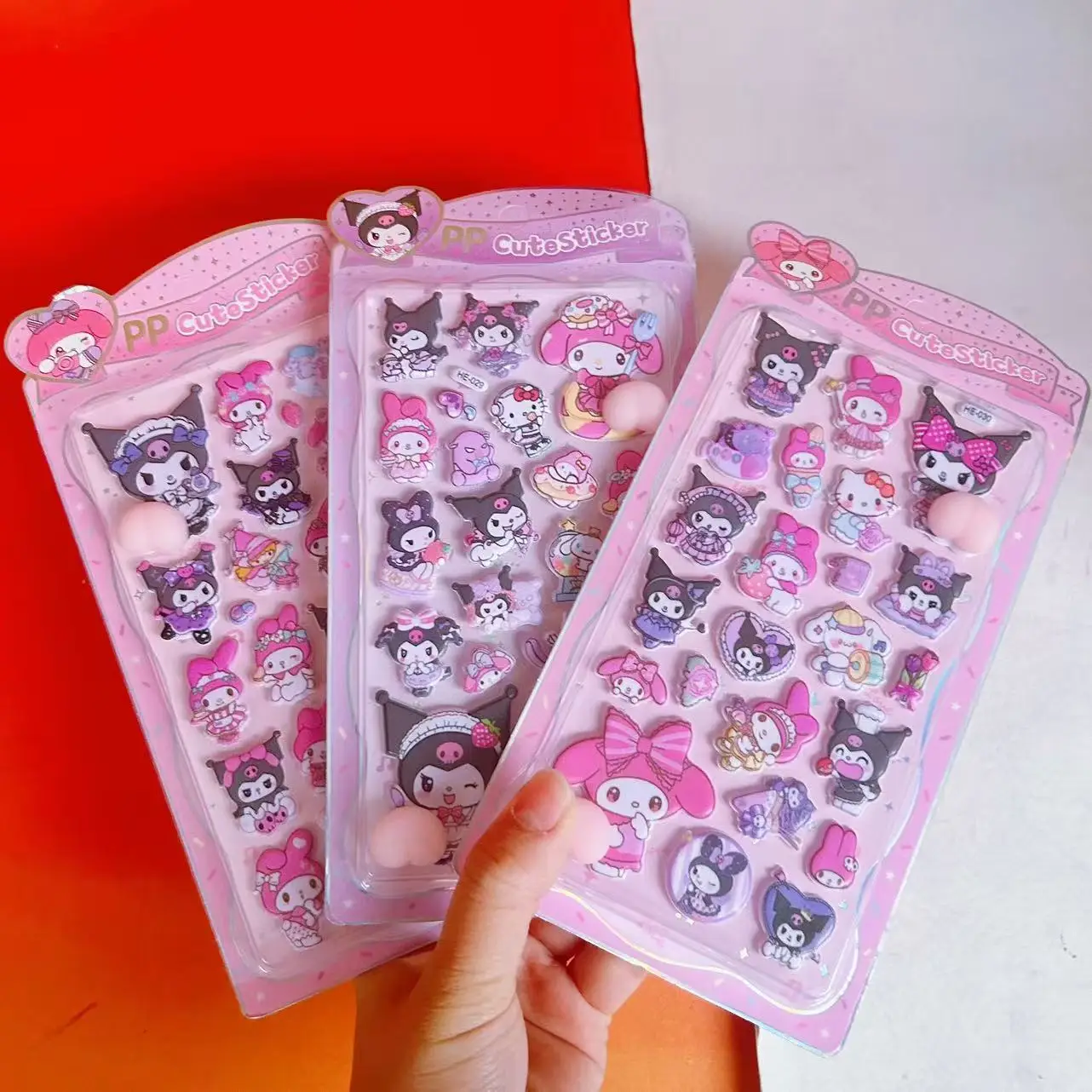 

New model Kuromi My Melody Pinchable Buttock Bubble Stickers Cute Cartoon Sticker Luggage Phone Decal Gift Kawaii Decor