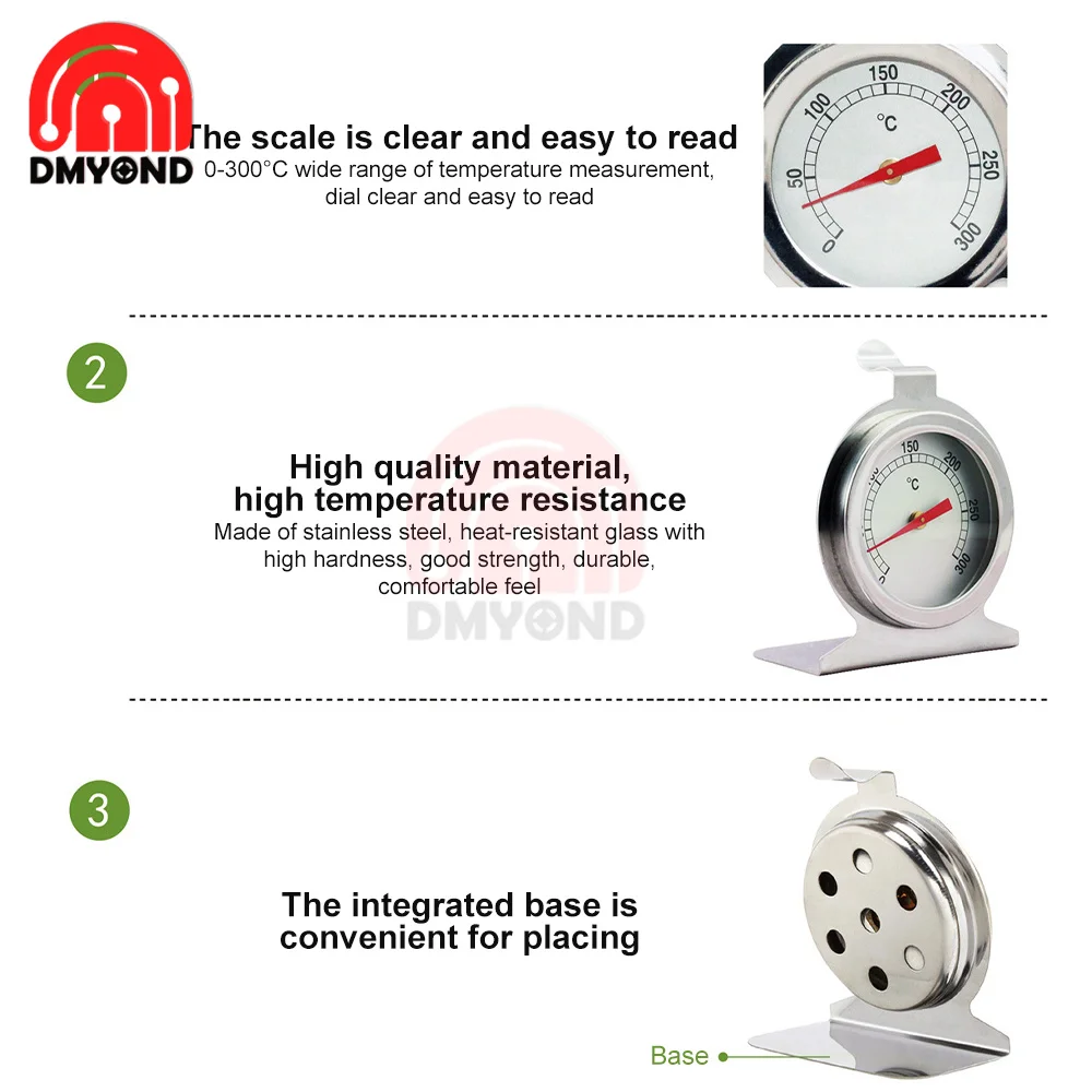 300°C Stainless Steel Oven Cooker Thermometer Temperature Gauge Mini Thermometer Grill Temperature Gauge for Home Kitchen Food