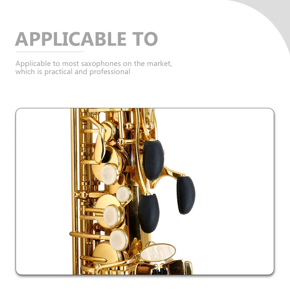 

3 Pcs Sax Side Key Pad Saxophone Palm Button Risers Keyboard Covers Silicone Black Pads