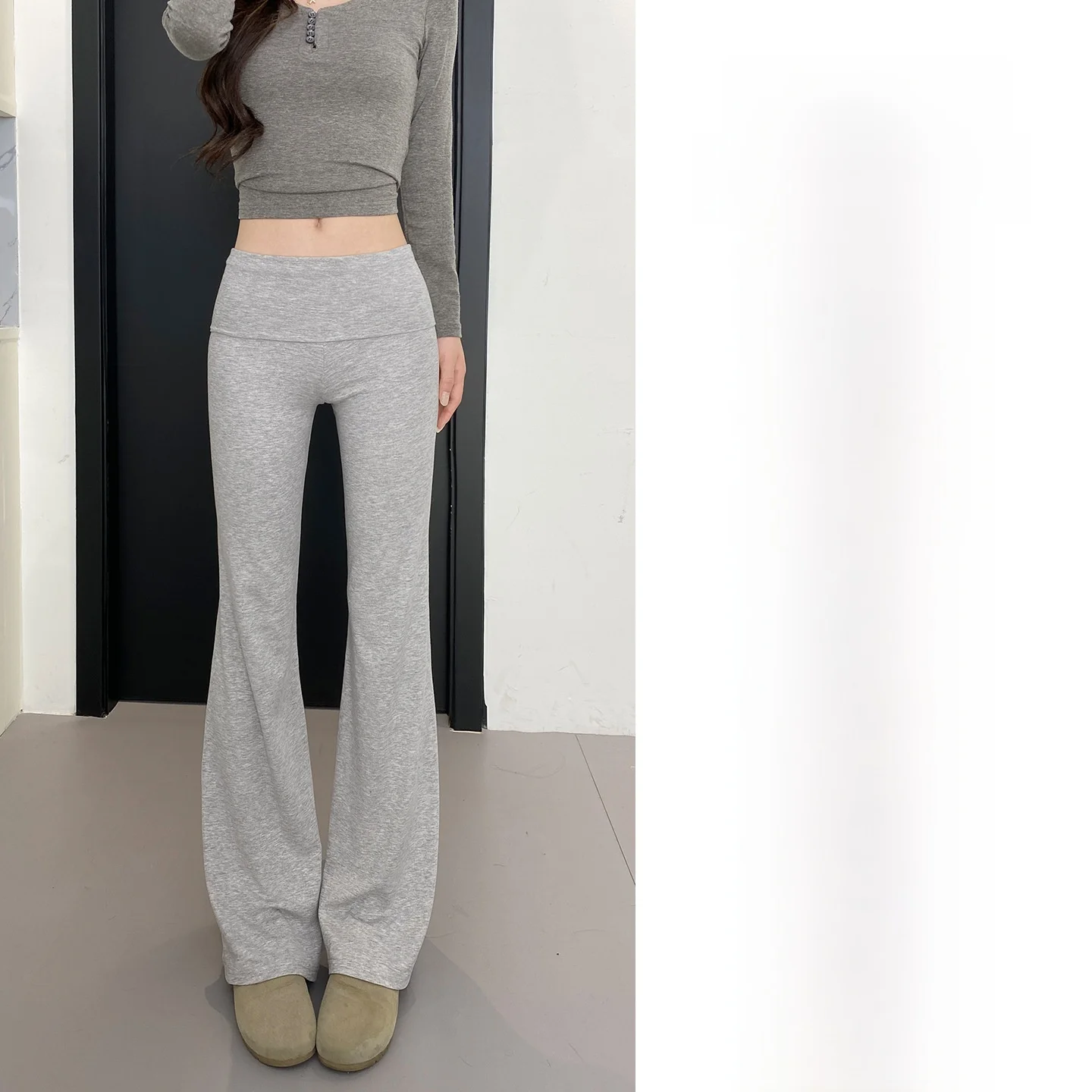 ay Yoga Fitn Trousers High Waist Bell Bot Spring Autumn New Sle Slimming Drapey Sports Pants Casual Loose Fit
