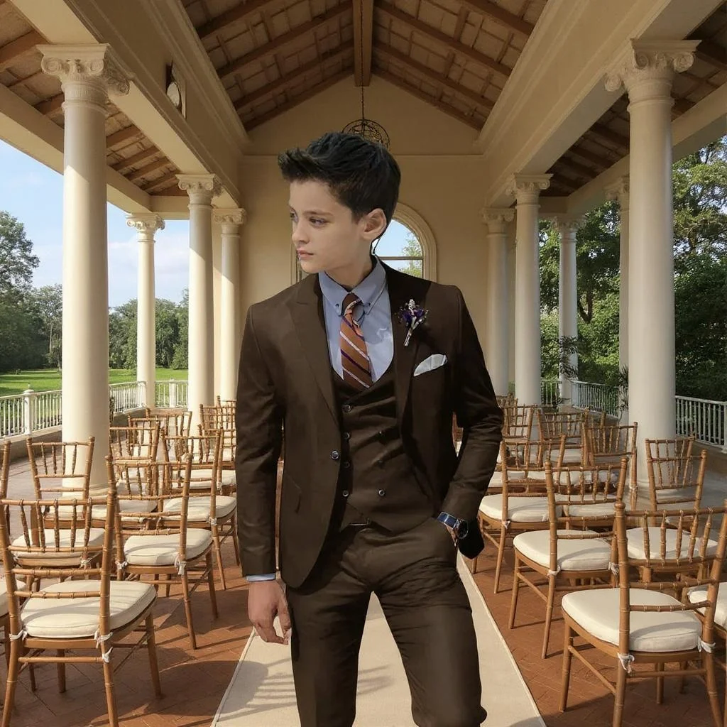 

3 Pieces Slim Fit Boy Suits Formal Fashion Wedding Tuxedo for 2-16 Years Old Child Custom Made Child Party Suit