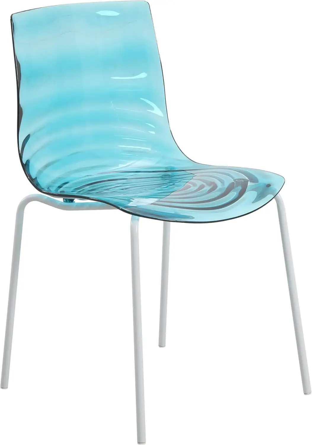 

Dining Chair, Modern Minimalist Stackable Side Accent Chair, Abs Plastic With White Stainless-Steel Legs For Home, Kitchen,