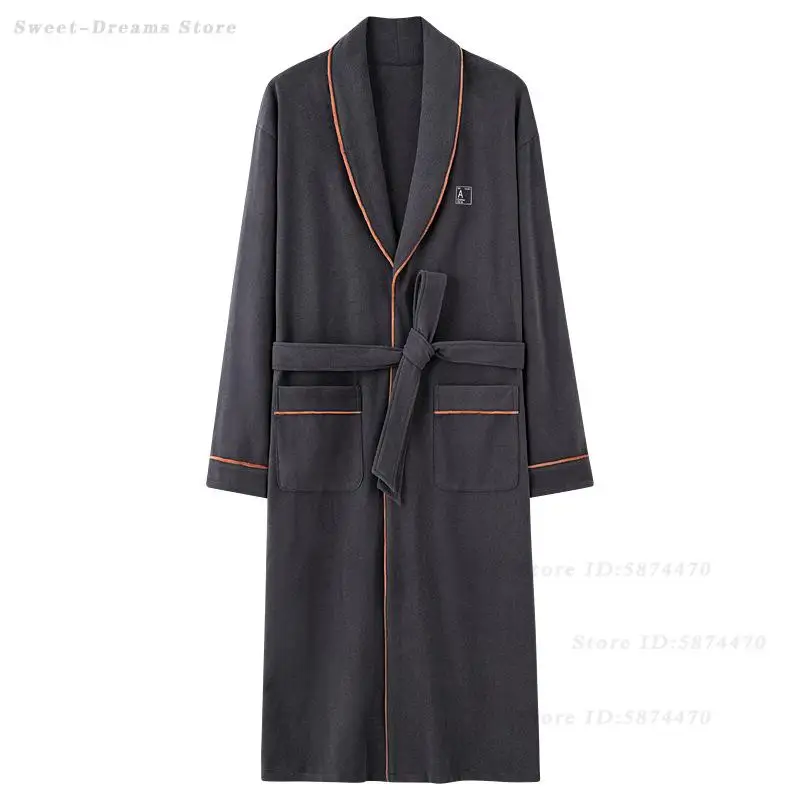 الرجال حجم كبير رداء المخملية ملابس خاصة الخريف الشتاء طويلة الأكمام البشكير كيمونو ثوب الذكور الدافئة ثوب النوم المتسكعون ملابس المنزل #6