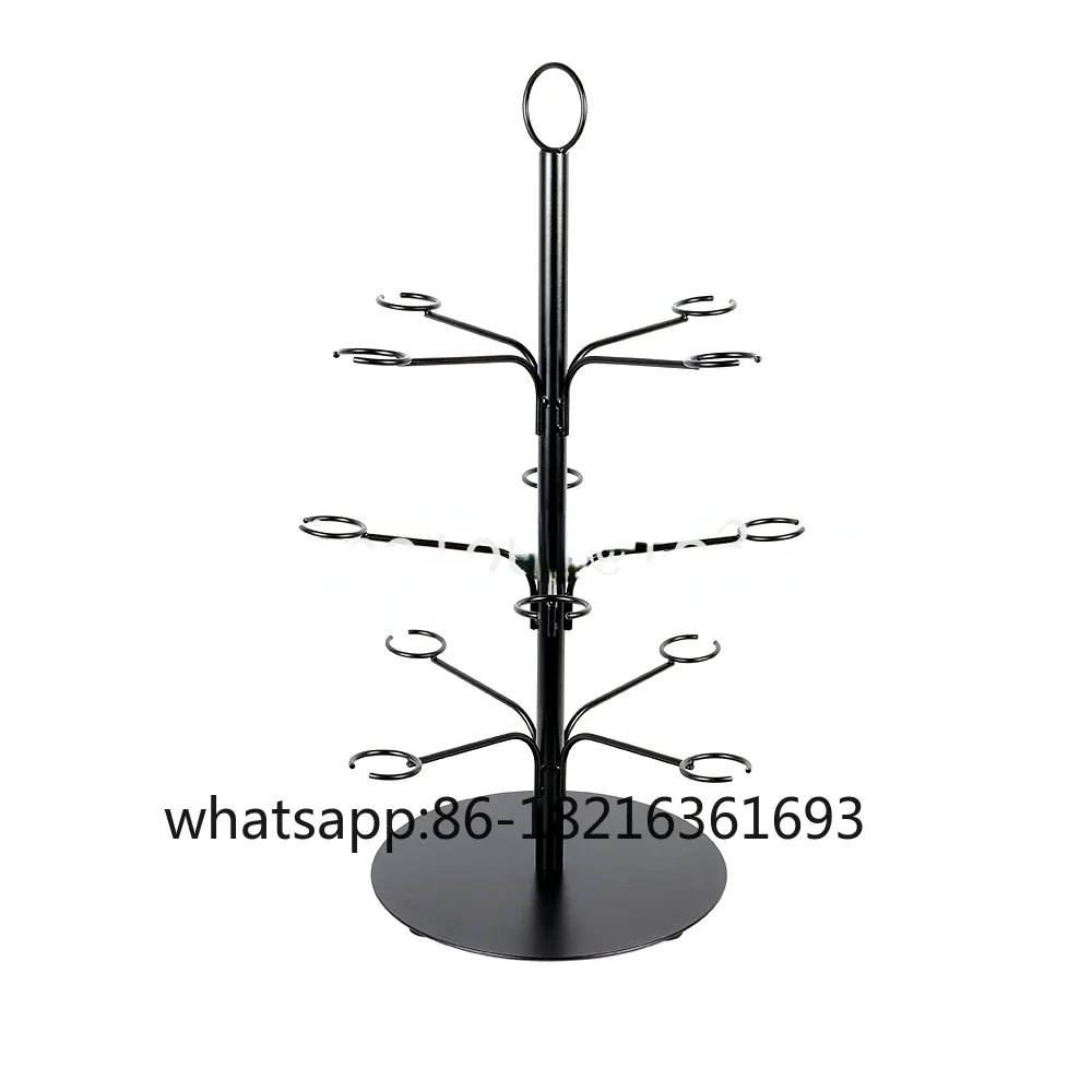 

Three layer independent display rack for wine glasses