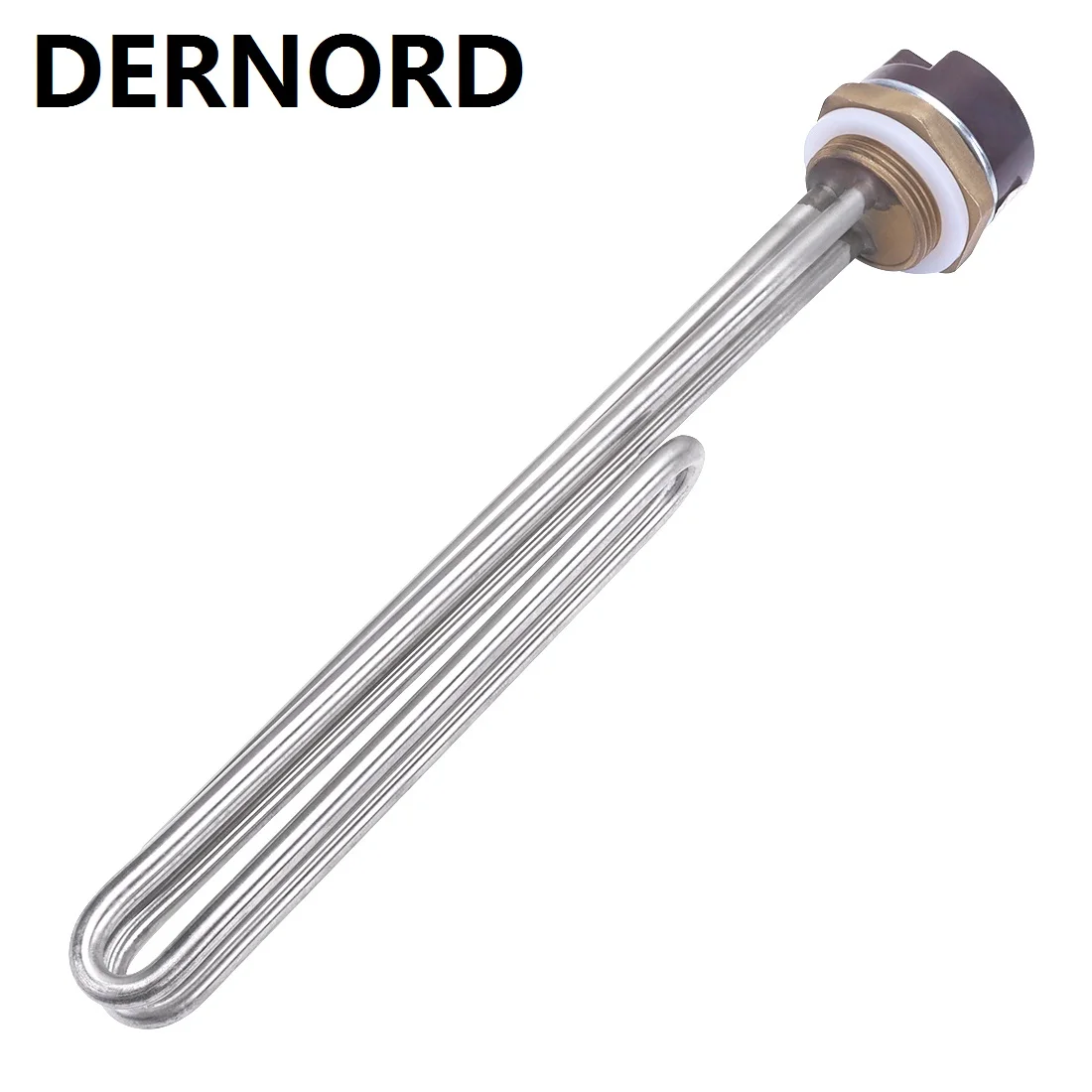 

DERNORD 220V Electric Water Heater Element DN32 1 1/4" Thread Thermostat Heating Element Temperature Control Switch 3KW SUS304