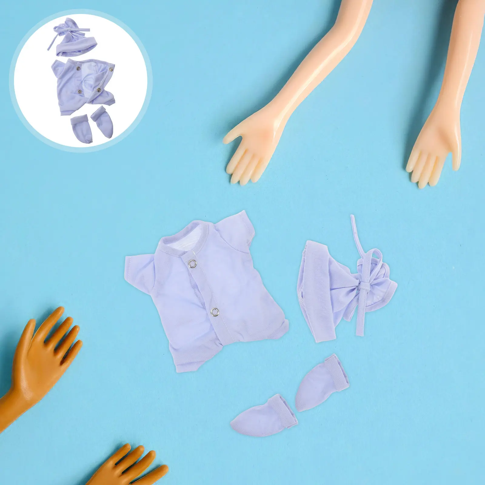 

1 Set 10 Inch Baby Clothes Cozy Rompers Hat Outfits Winter Wardrobe Accessories Pretend Play Role-Playing Christmas Birthday