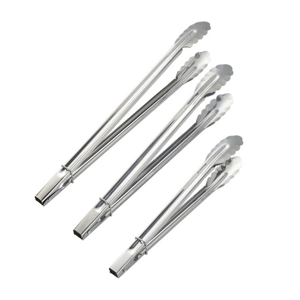 Pinça de Aço Inoxidável para Alimentos, Utensílio de Cozinha Anti-queimadura, Pinça para Pão, Massas, Saladas, Sobremesas, Churrasco e Buffet