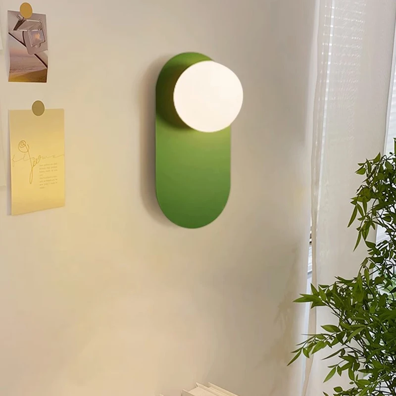 Modern White/Red/Green Metal Wall Lamps Living Rom Bedroom Hotel Decor Wall Lights Bedside Lights Aisle Lamp LED G9