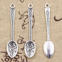 15pcs Charms Dollar Spoon Money 57x12mm Antique Silver Color Pendants DIYCrafts Making Findings Handmade Tibetan Jewelry