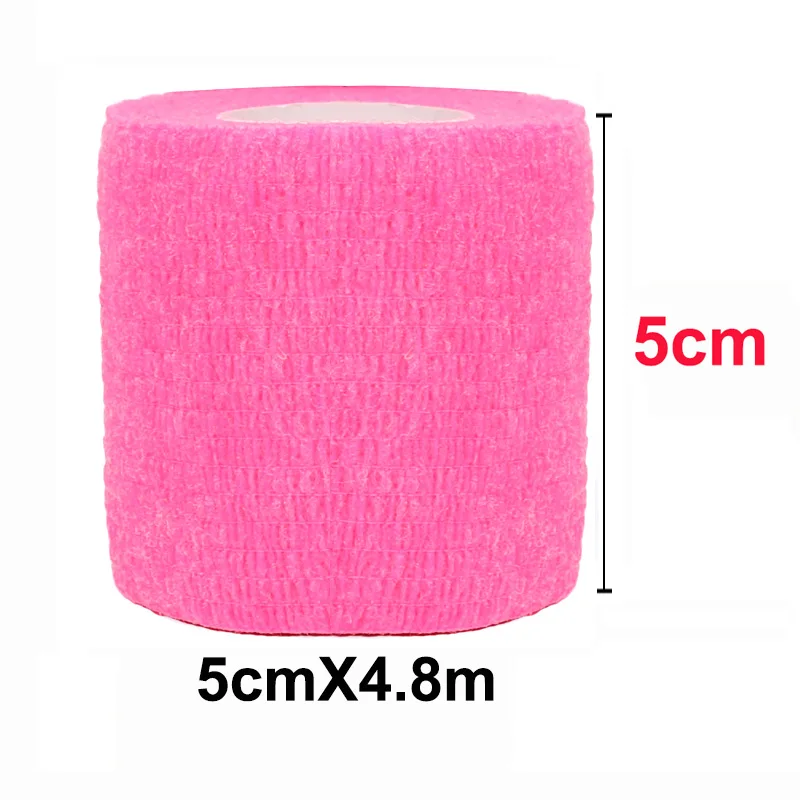 Hot Pink Color Tattoo Anti-slip Bandage Self-adhesive Elastic Bandage 1/6/12/24/32/48 pcs Disposable Athletic Nonwoven