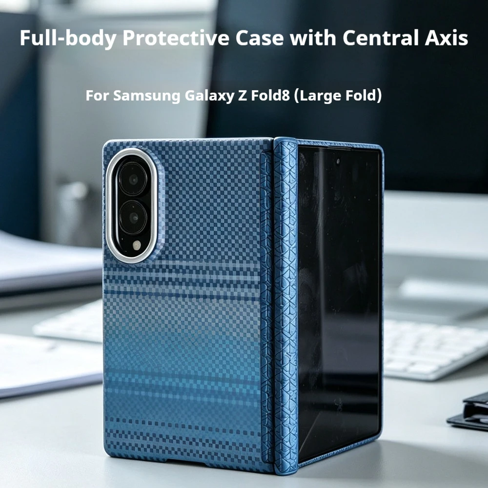 Busienss – coque de luxe ultra fine en Fiber de carbone, motif pour Samsung Galaxy Z Fold 8, pour objectif en alliage Magsafe, housse de protection antichoc