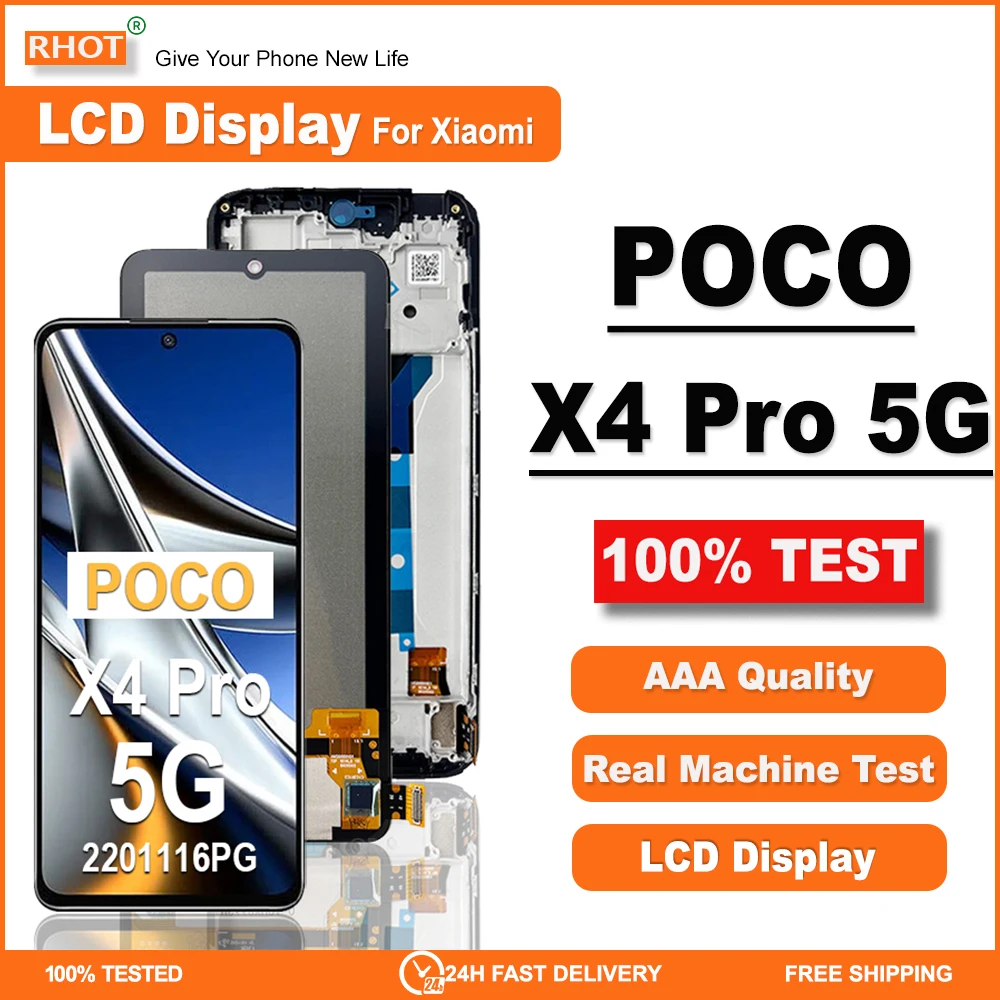 

6.67'' Super AMOLED LCD Replaceable unit For Xiaomi Poco X4 Pro 5G LCD 2201116PG Display Touch Screen Digitizer Assembly TFT