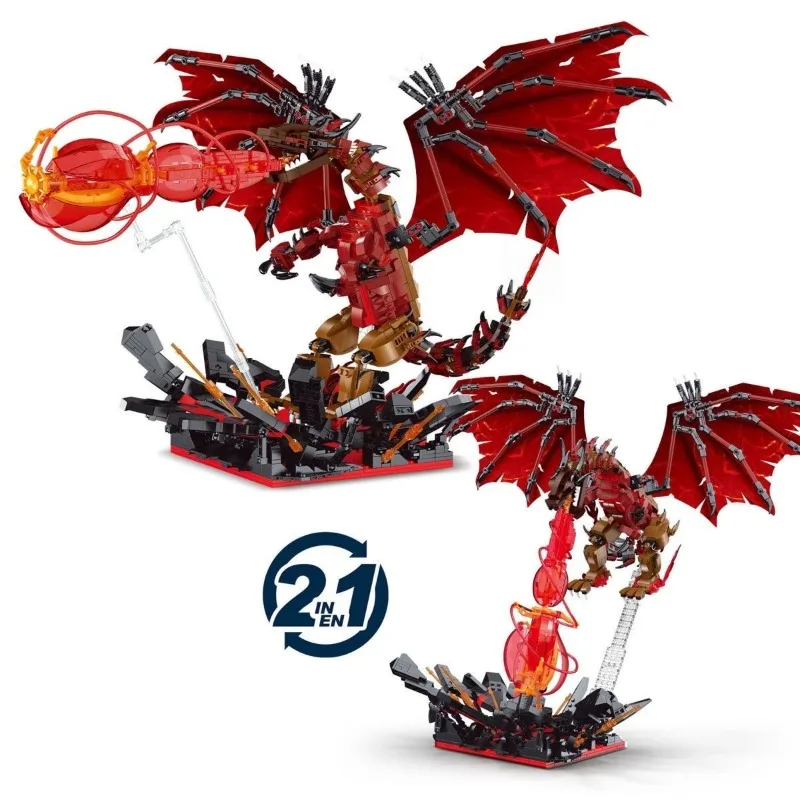 

GSF MOC ICE Frie Dragon Model Building Block Bricks Assembly Construction Toy For Children Kid DIY Game Home Desk Decor