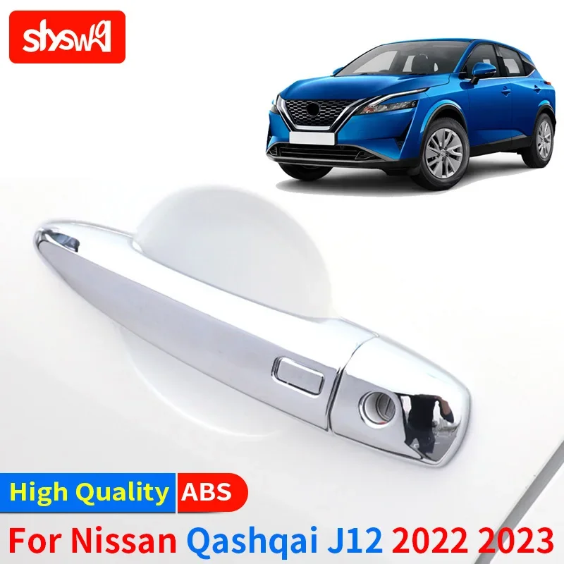 

For Nissan 2022 New Qashqai J12 Modified Exterior Decorative Bright Strip Styling 10PCS ABS Chrome Door Handle Cover Accessories