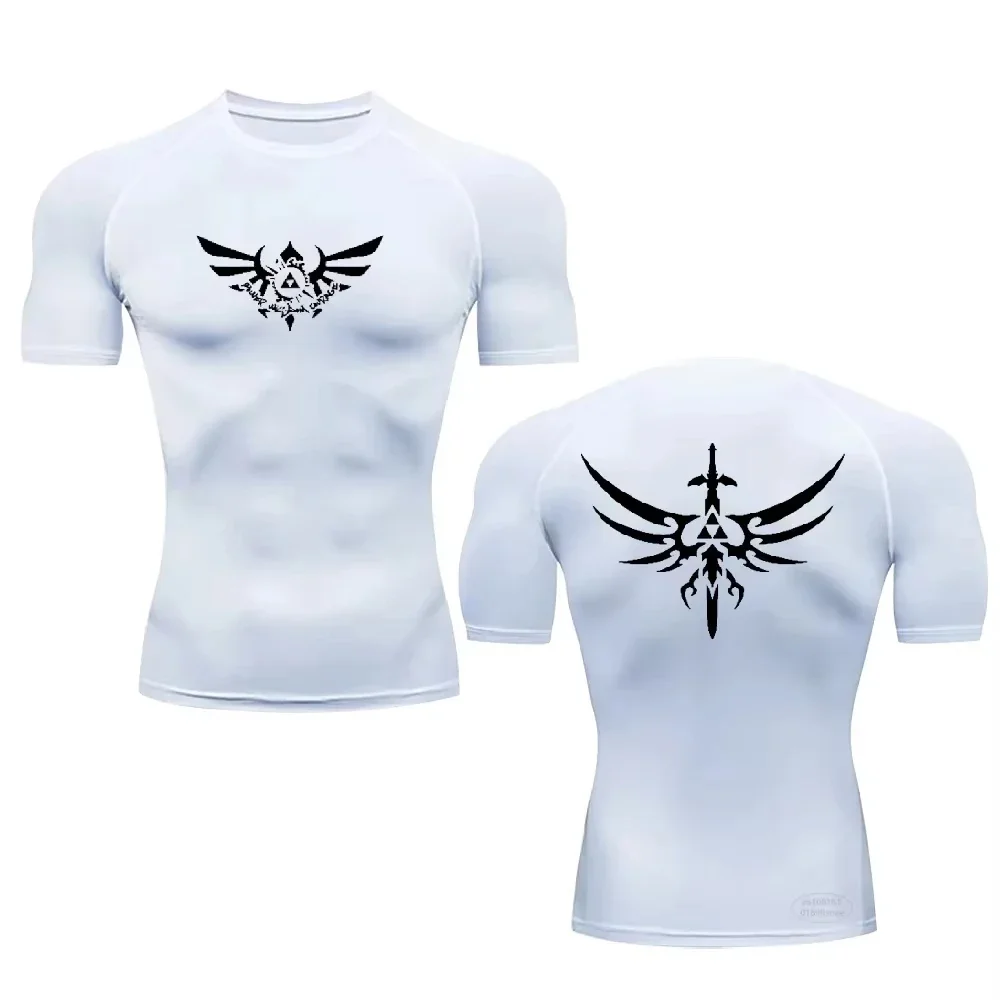 

Мужская компрессионная футболка для тренировок на открытом воздухе, быстросохнущая, дышащая, с коротким рукавом, RL637