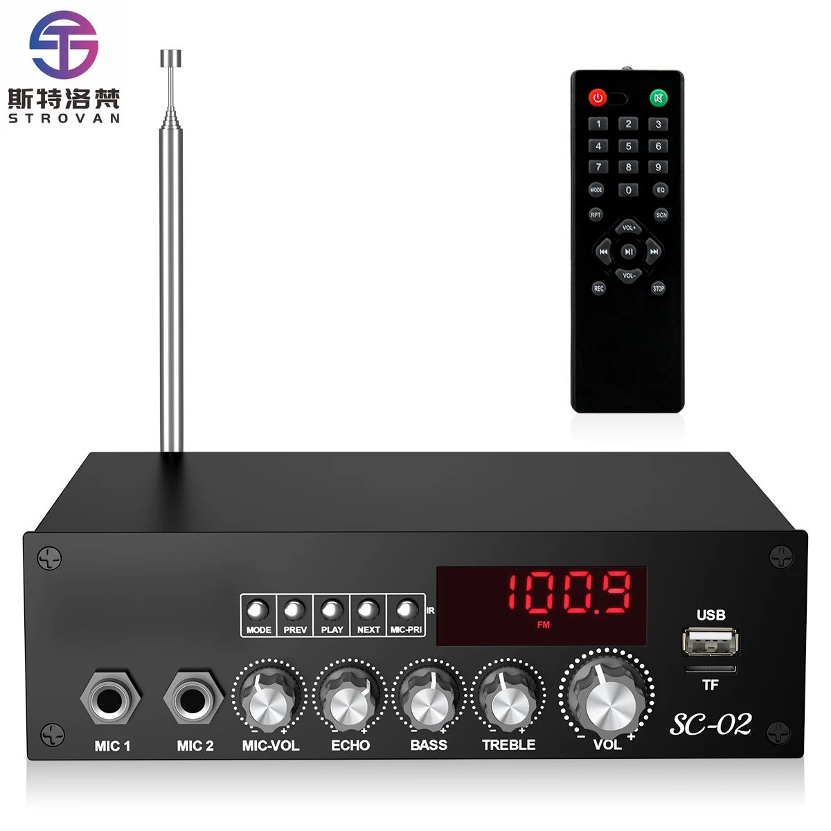 

70W*2 Home High Power Amplifier 2.0CH Stereo HIFI Digital Surround Sound Audio Amp FM USB Remote AC 100-240V