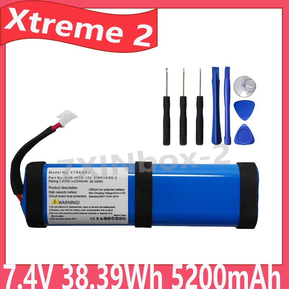 Xtreme 2 7.4V 38.39Wh 5200mAh Battery 2INR19/66-2 SUN-INTE-103 ID1019  For JBL Xtreme2 Bluetooth Speaker
