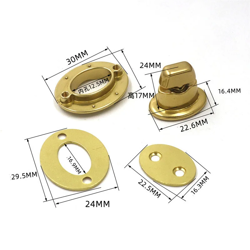 Brass Swivel Lock Buckles for Leather Bag, Wallet Making, DIY Accessories, 1Pc