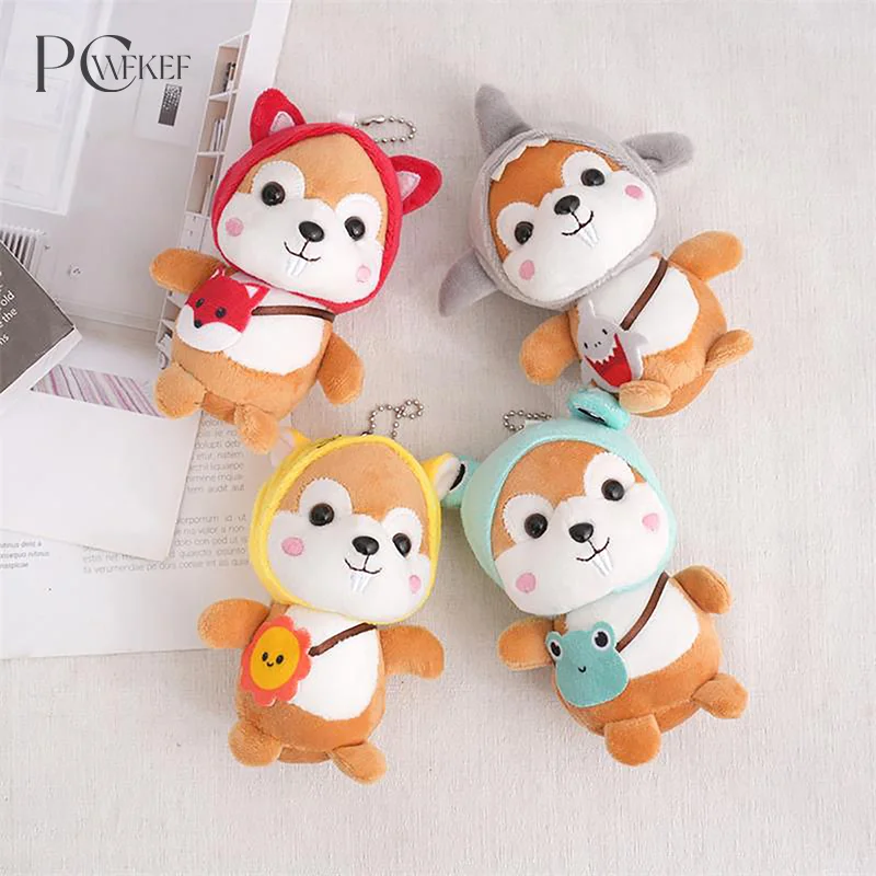 

12cm Cute Squirrel Pendant Key Chain Plush Toy Doll Pendant Bag Decoration Toy Hanging Ornament Gift For Children