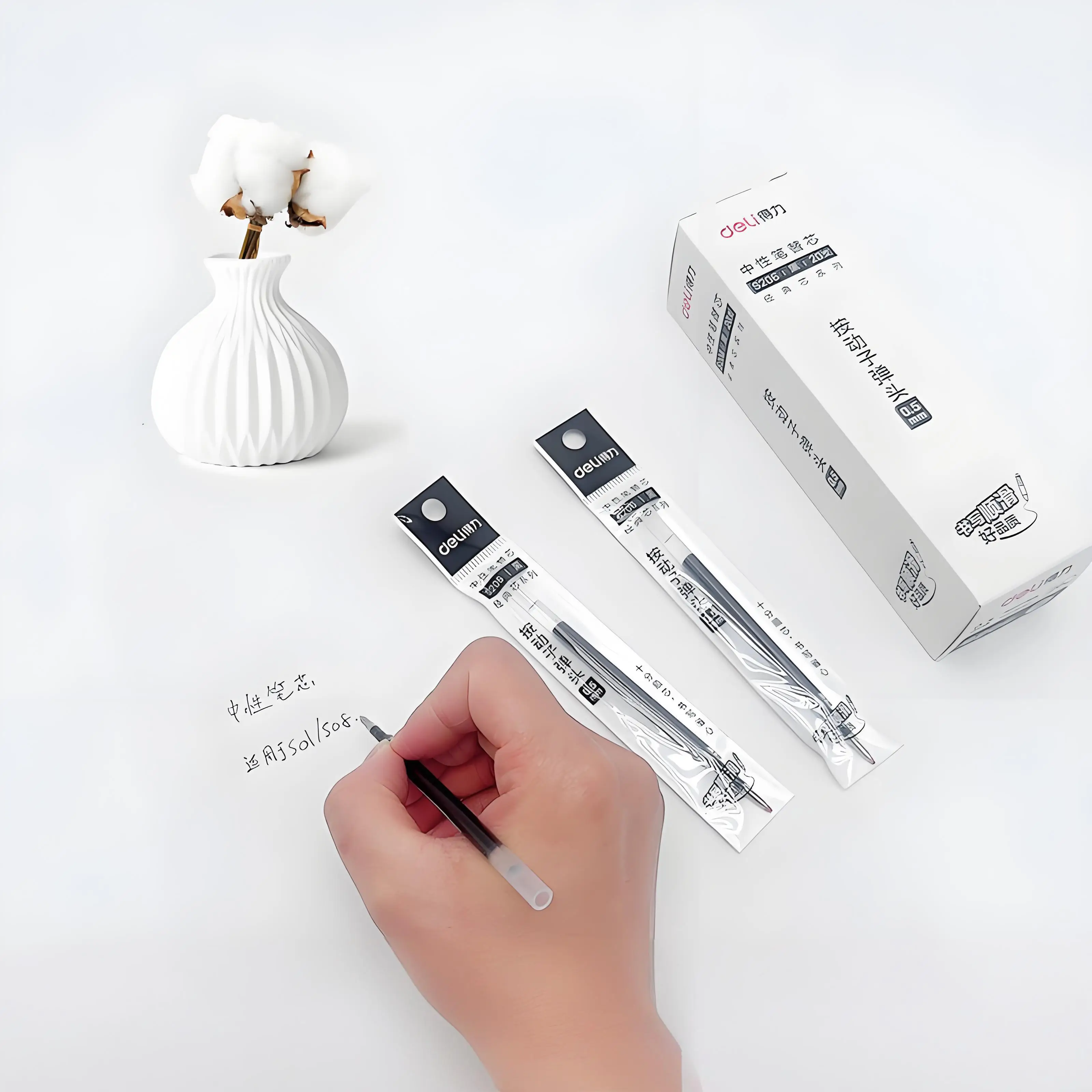 ديلي 20 قطعة/صندوق قابل للسحب جل عبوات أقلام 0.5 مللي متر أسود أزرق أحمر اللون الحبر استبدال حبر هلام القلم حقيبة واحدة التعبئة القرطاسية #3