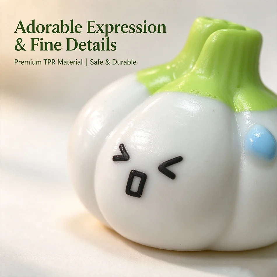 Cute Garlic Squishy Toy Slow Rising Stress Relief Fidget Toy Soft Squeeze Ball Kawaii Decompression Desk Decoration