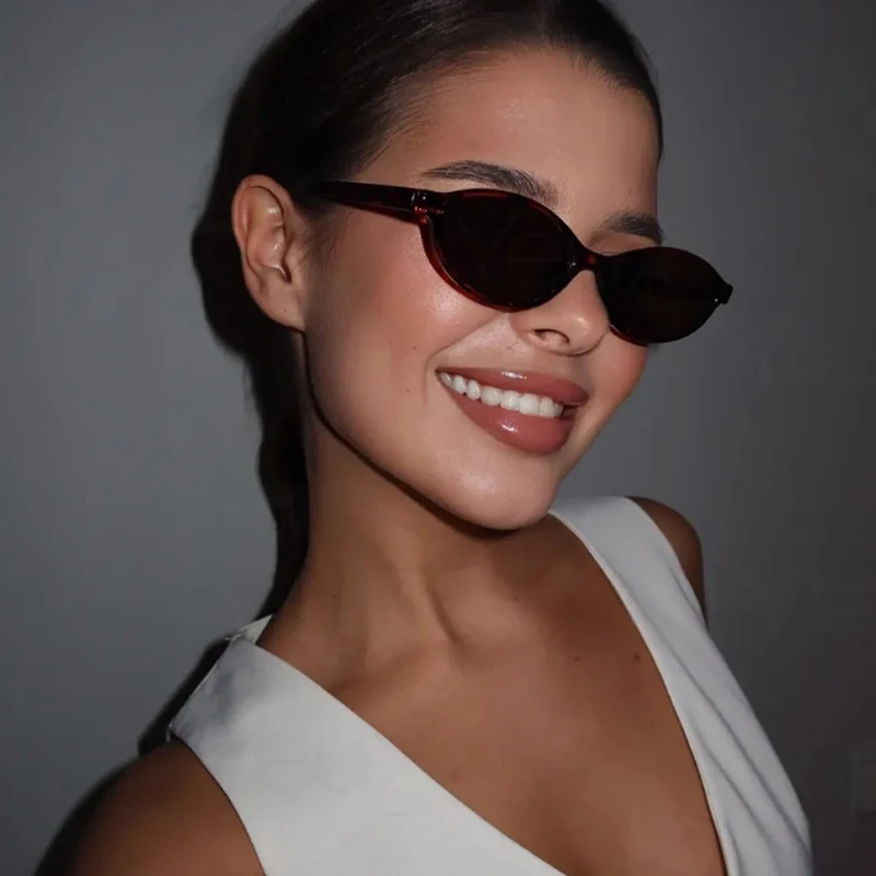 Protective Glasses 1/4pcs New Small Frame Elliptical Sunglasses Female Multi Color Frame Glasses Casual Design UV400 Sun Glasses