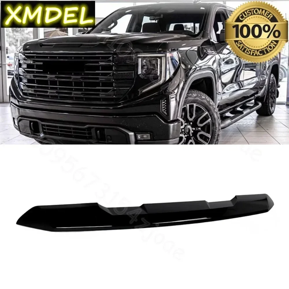 

For GMC Sierra 1500 2022 2023 2024 2025 1pcs car styling abs plastic Gloss Black chrom Front center Upper Grille Molding Trim