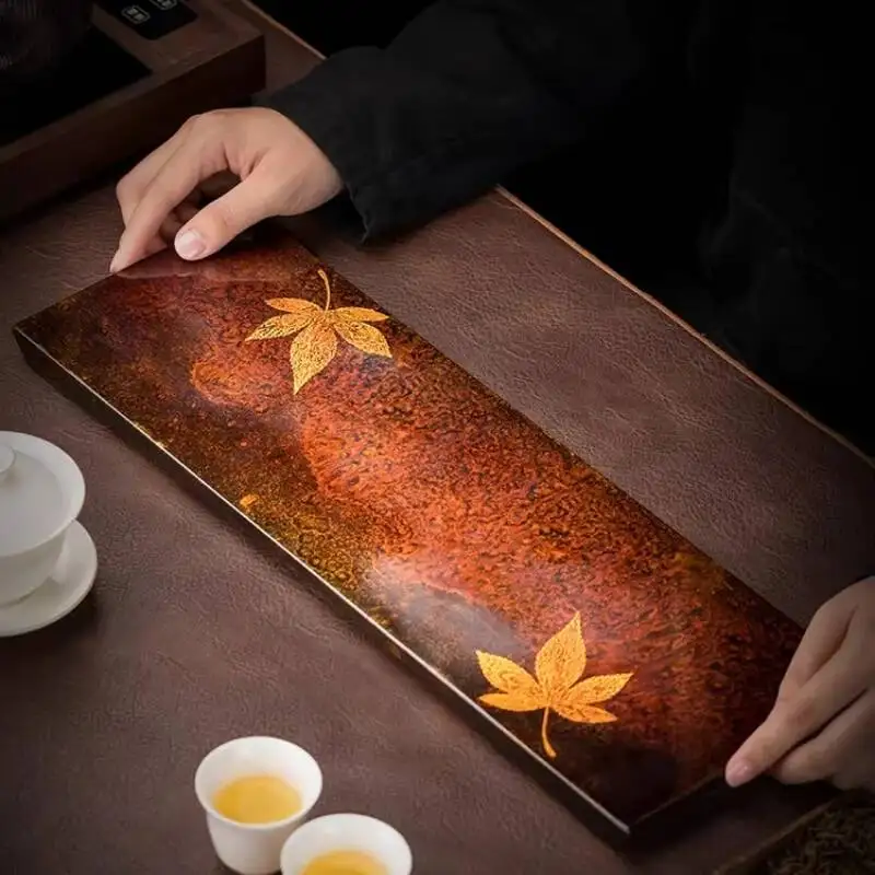 Wood Plates For Food Serving Tea Tray Rectangle Coasters Plate Luxury Tea Tray Living Room Big Bandeja Madera Home Decorationgs