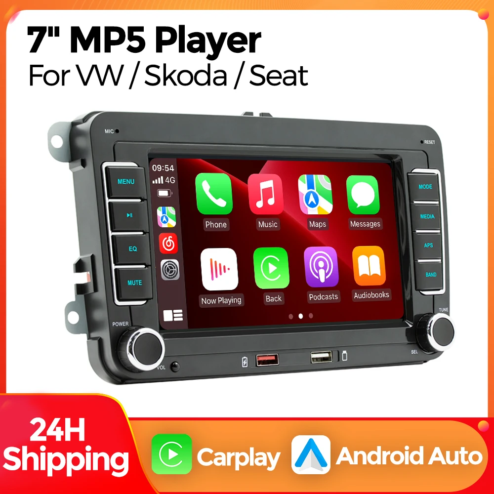 

MEKEDE 7 "2 Din автомобильный радиоприемник CarPlay Android авто стерео аудио для Volkswagen/Seat/Skoda/Passat/Golf/Polo автомобильное медиа-видео BT RDS