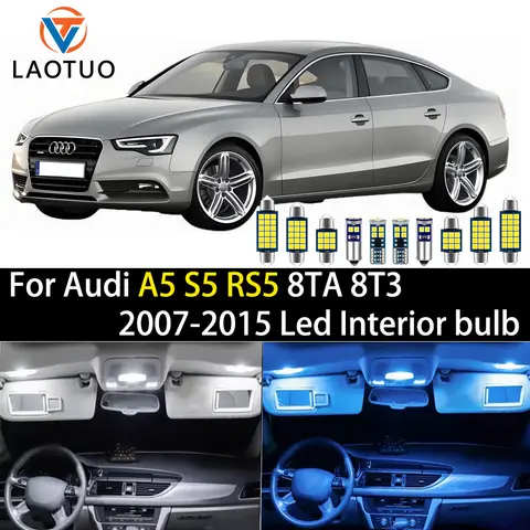 아우디 A5 S5 RS5 8TA 8T3 스포츠백 쿠페 2007 2008 2009 2010 2011 2012 2013 2014 2015 캔버스 LED 자동차 실내등 램프 전구
