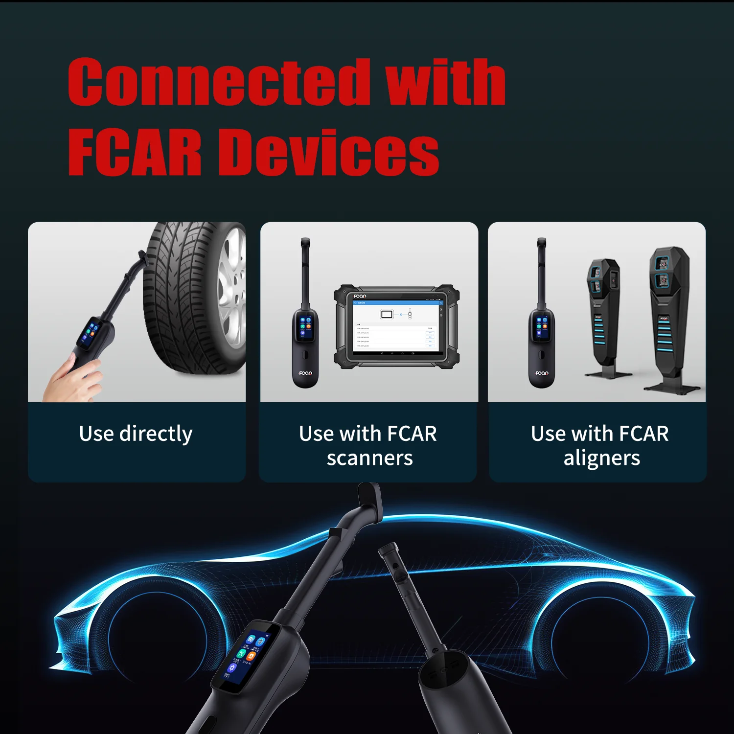 FCAR TR-100 tire tread detector for all car truck motorcycle tires laser measurement tire scan tool