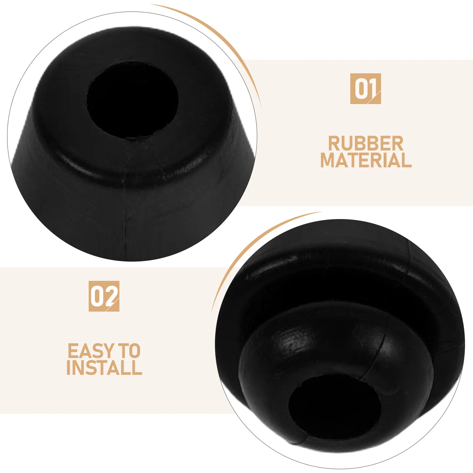 10個入り 車のドア用ゴム製フードクッション 耐久性のある衝撃吸収パッド 衝突防止緩衝材 車のフード、トランク、スイッチ、ドアの衝突防止用