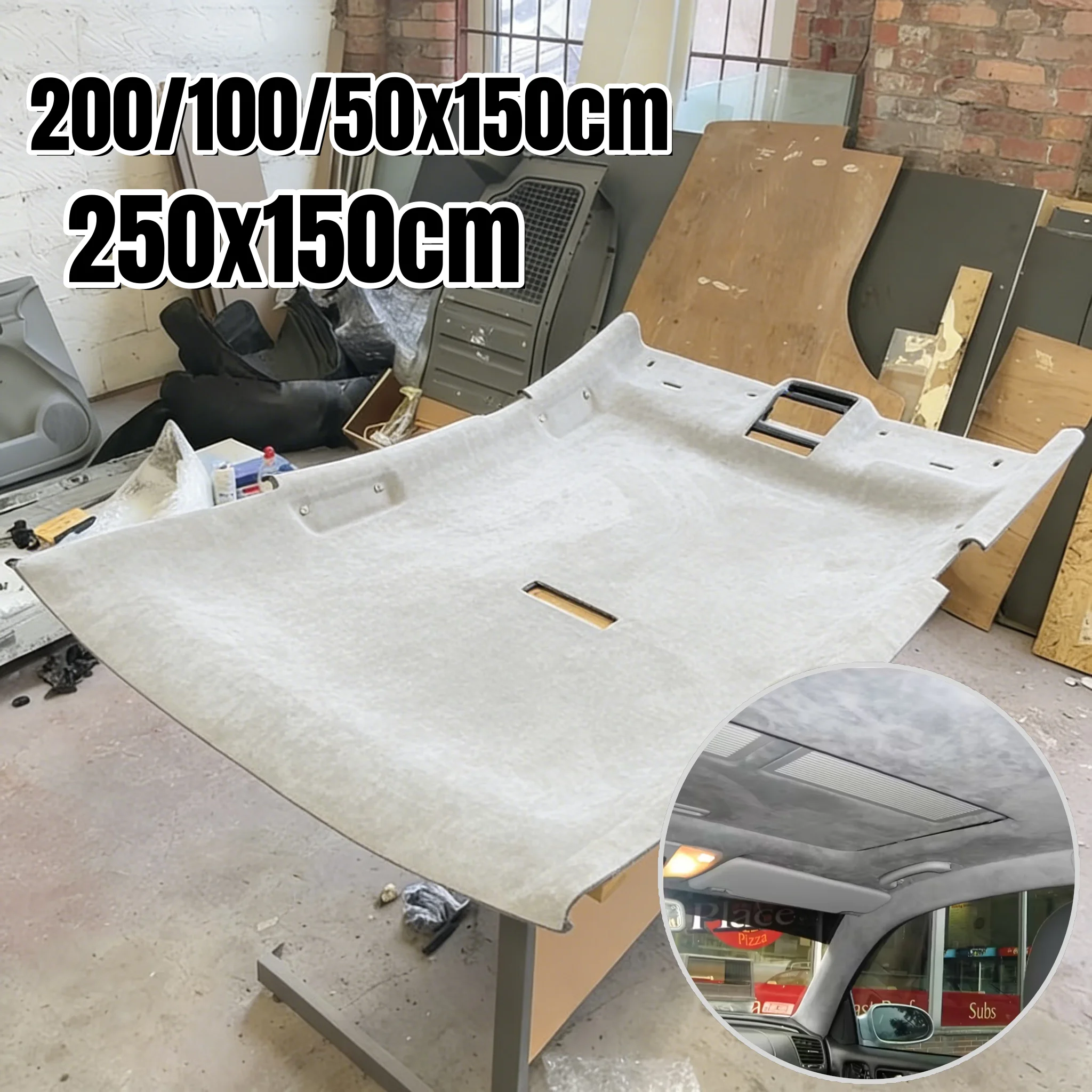 

Max 250×150cm Suede Headliner Fabric with Sponge Backing, Auto Sky Roof Repair Suede Foam Material Car Interior DIY Craft Lining