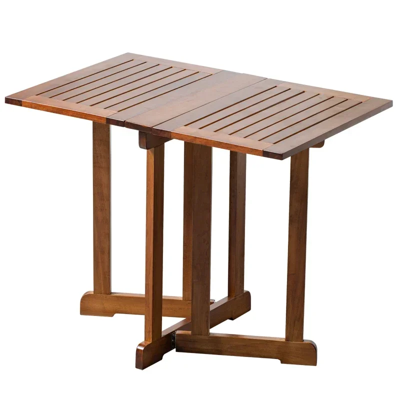 Balcony table and chair set Household folding  Outdoor picnic  Solid wood portable camping tea drinking Small  storage