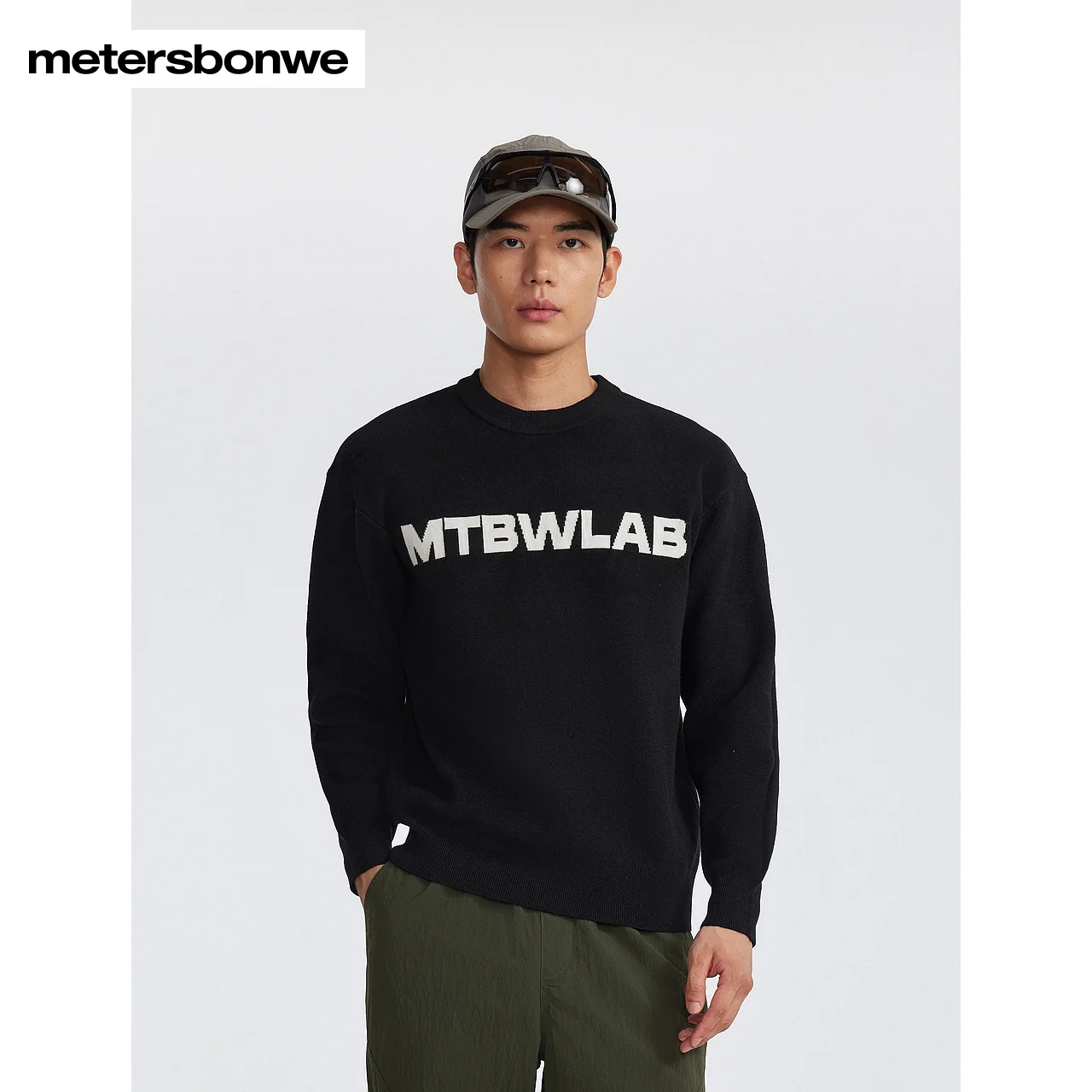 Metersbonwe-Men's Crewneck Comfort Sweater Letter Jacquard Soft  Casual Stylish Commuter Winter