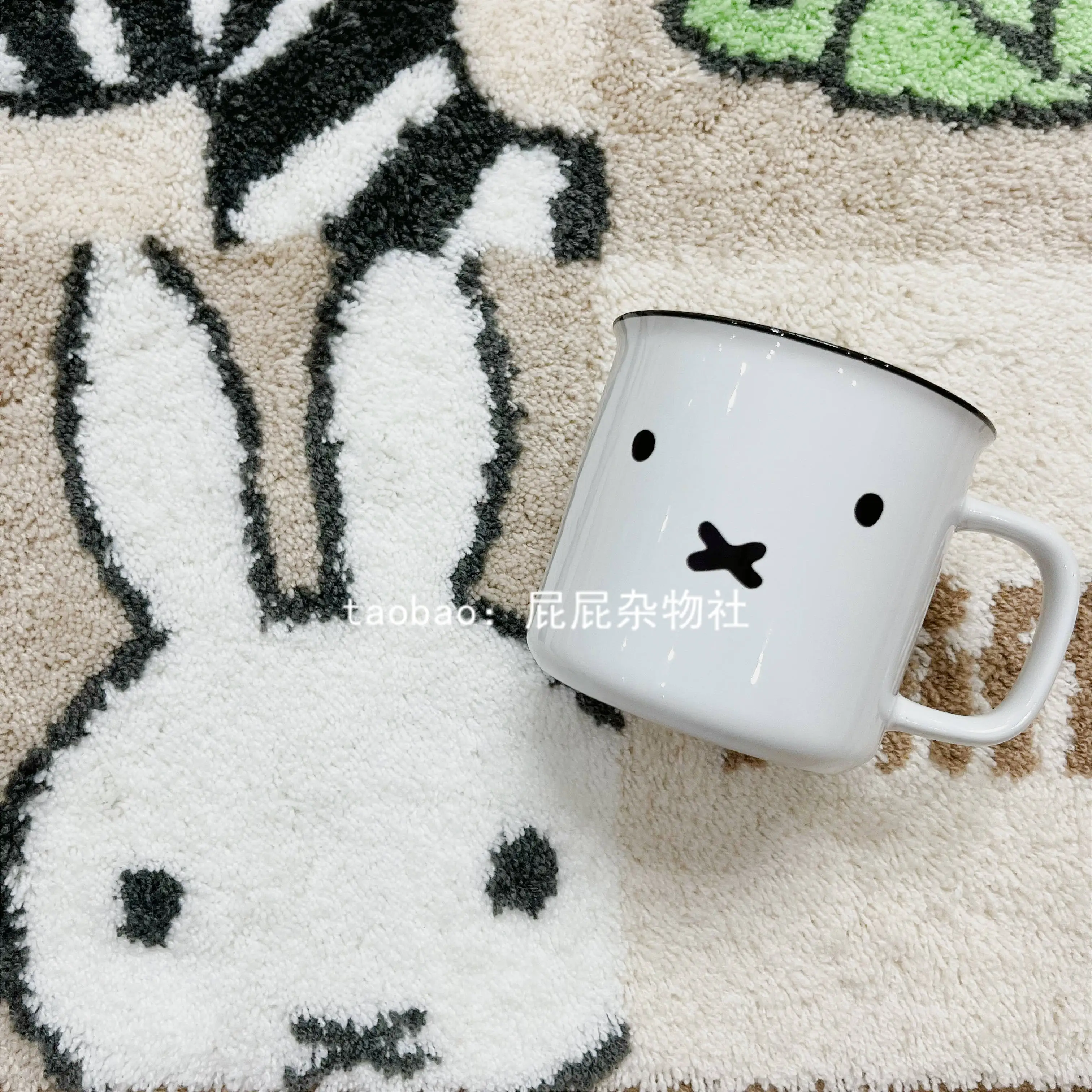 Kawaii miffy dos desenhos animados copo de cerâmica resistente ao calor café copo de leite escritório casa copo de água brinquedo de presente de natal