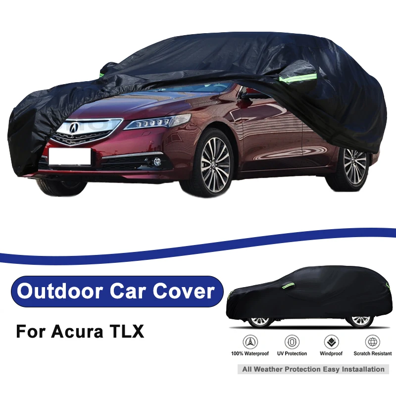 Outdoor Full Car Cover For Acura TLX with Reflective Strips Waterproof Snowproof Dustproof UV Protection Auto Accessories