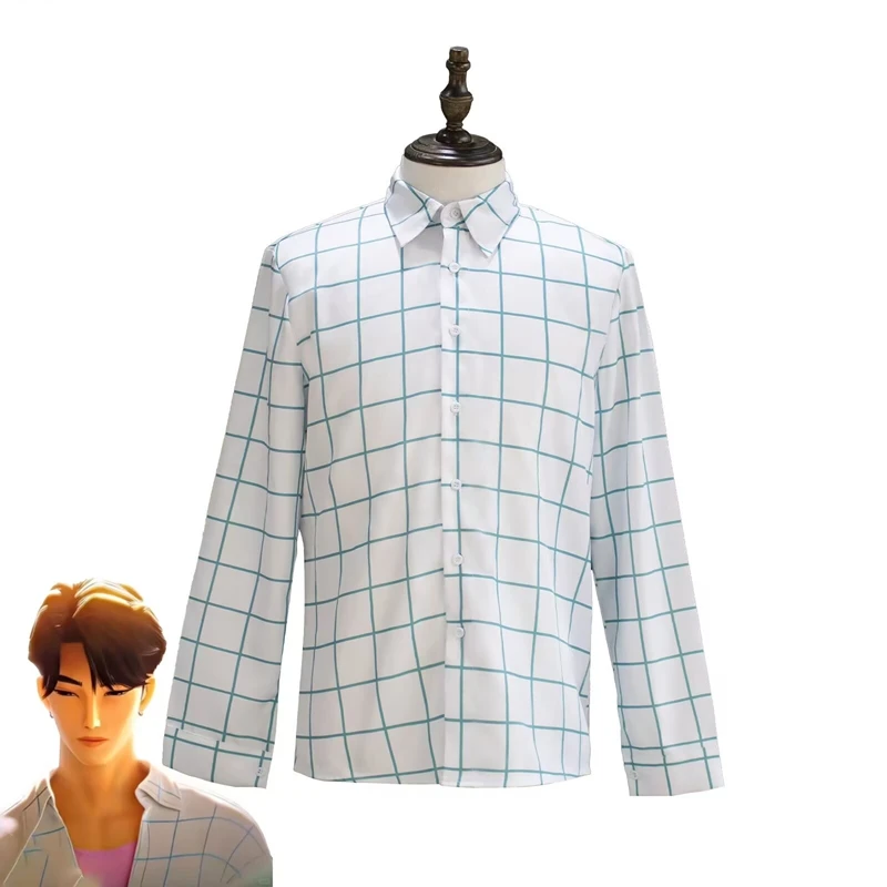 

Anime Kpop Demon Hunters Jinu Saja Boys Soda Pop Stage Performance Plaid Shirt Cosplay Costume Boy Group Dance Outfit Blouse